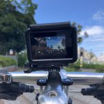 GoPro7を自転車（クロスバイク）に装着してみたところを真正面アップ