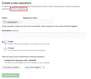 GitHubにてリポジトリを移行2