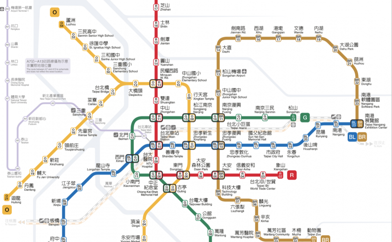 台北の路線図