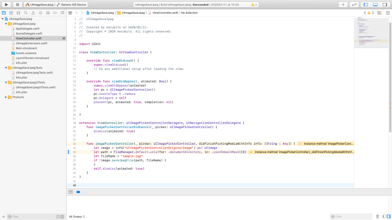 Xcodeの画面