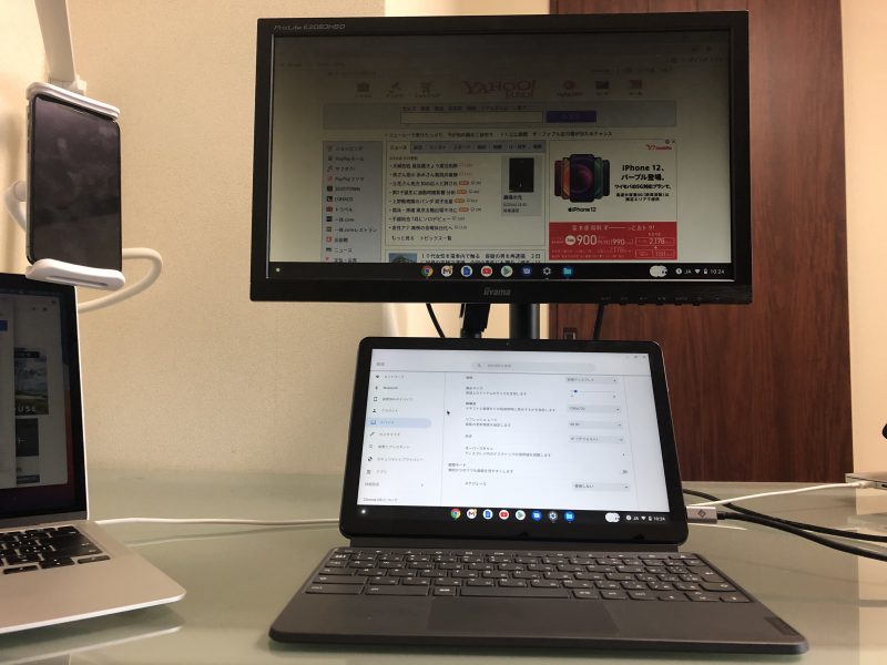 chromebookを外部ディスプレイに接続